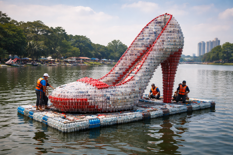 perahu-botol-bekas-sepatu-hak-tinggi-jakpus